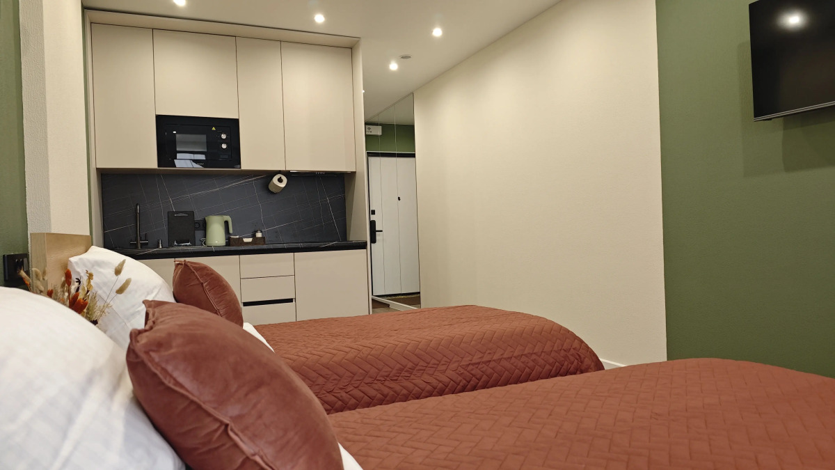 Апартаменты с видом на парк с двумя раздельными кроватями, кухней, ПММ в 10 минутах от центра Нижнего Новгорода