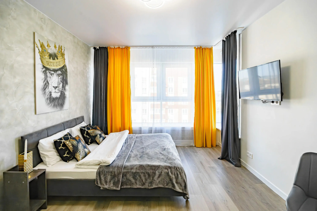 Апартаменты Брутальный Лев на 23 этаже с панорамным видом на реку