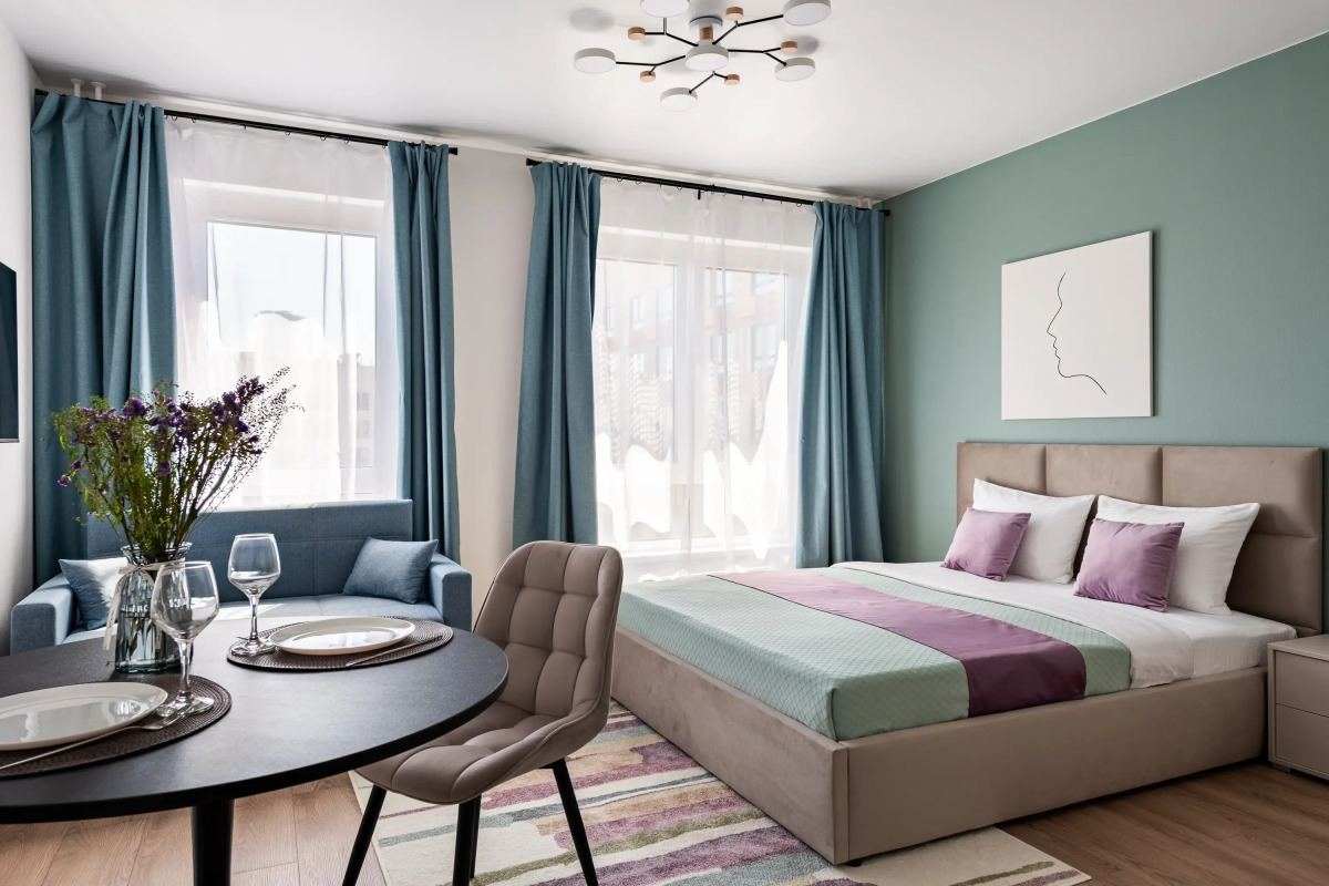 Квартира Лавандовые Сны - красивый вид на город с 31 этажа