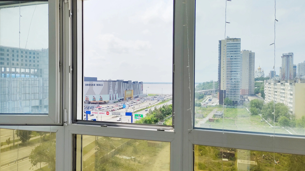 Квартира студия с видом на Амур и город