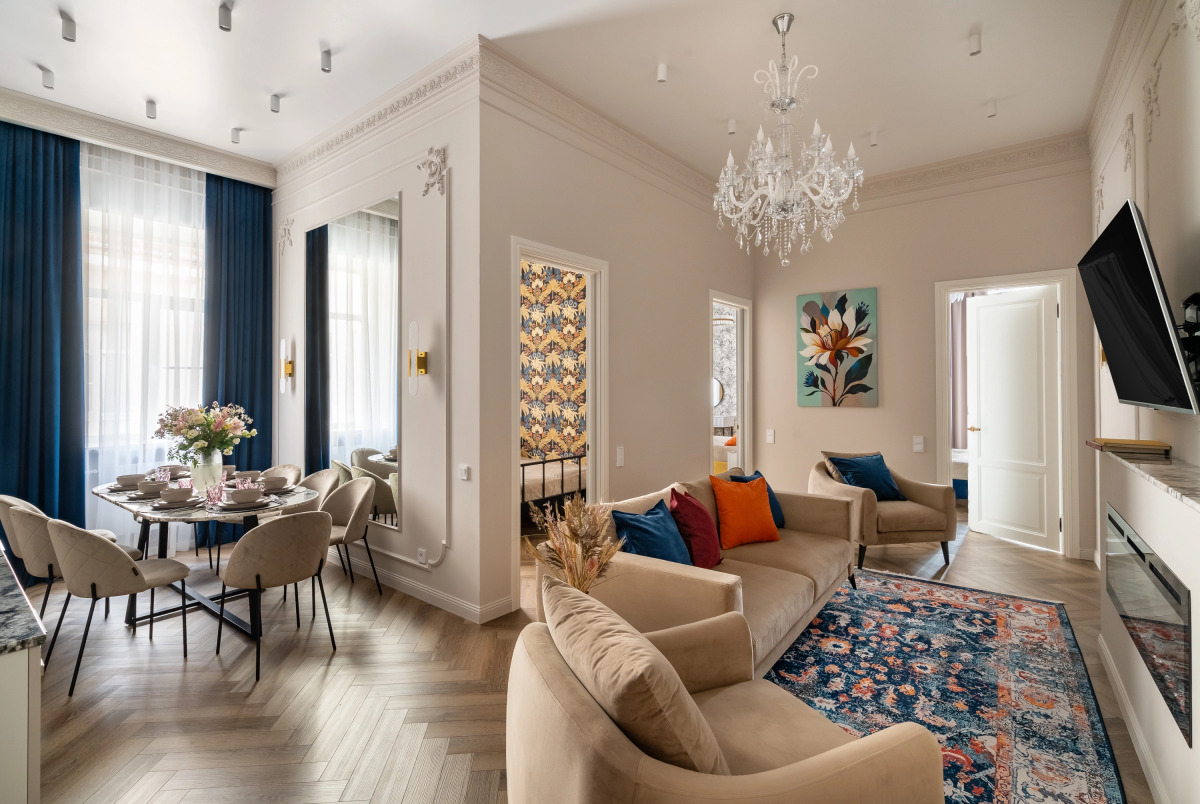 Апартаменты Дизайнерские 3х комнатные с камином Buyartapartments