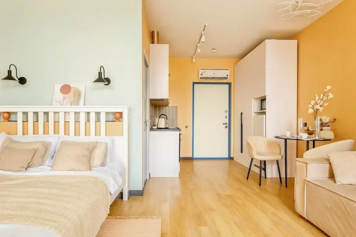 Апартаменты Стильная новая студия с видом на Москва-Сити