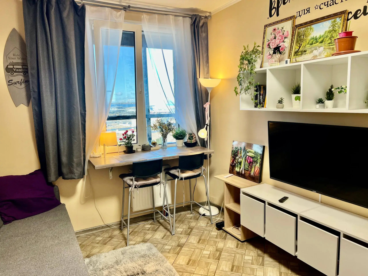 Просторная Евро2к на 12 этаже с видом на Финский залив