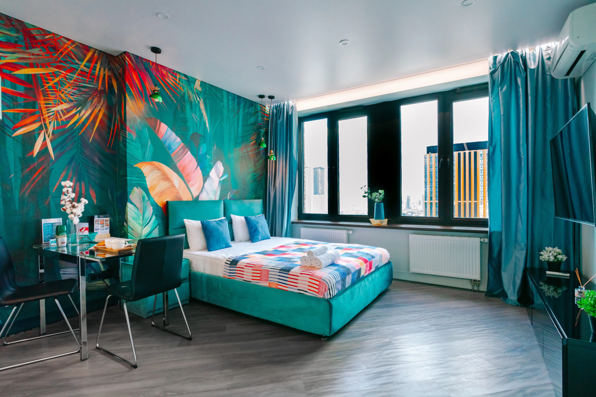 Апартаменты Lalapart Tropikana с ярким ремонтом на 30 этаже небоскреба Савеловский Сити