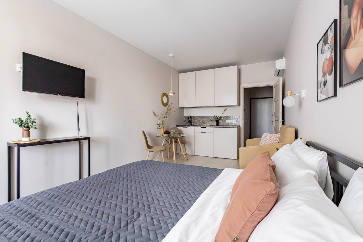 Апартаменты Бежевые в центре с кондиционером