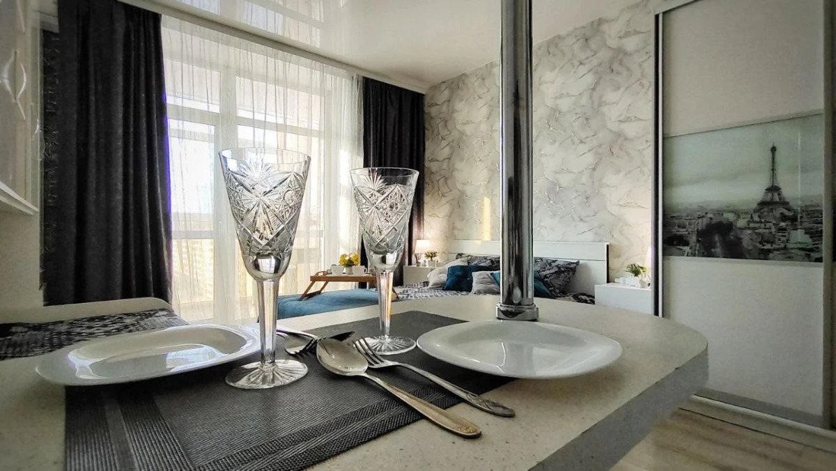 Квартира студия с видом на Амур и город