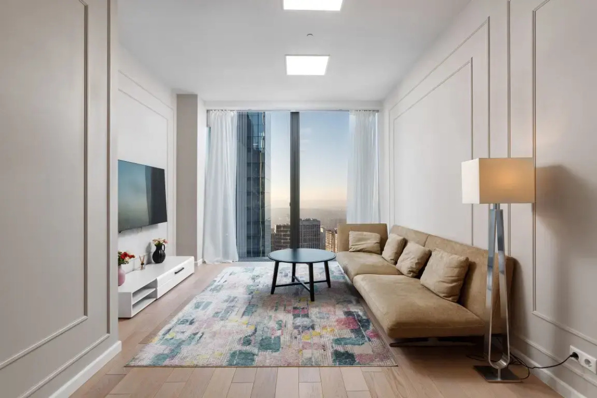 38 этаж, стильные апартаменты с приватным парком