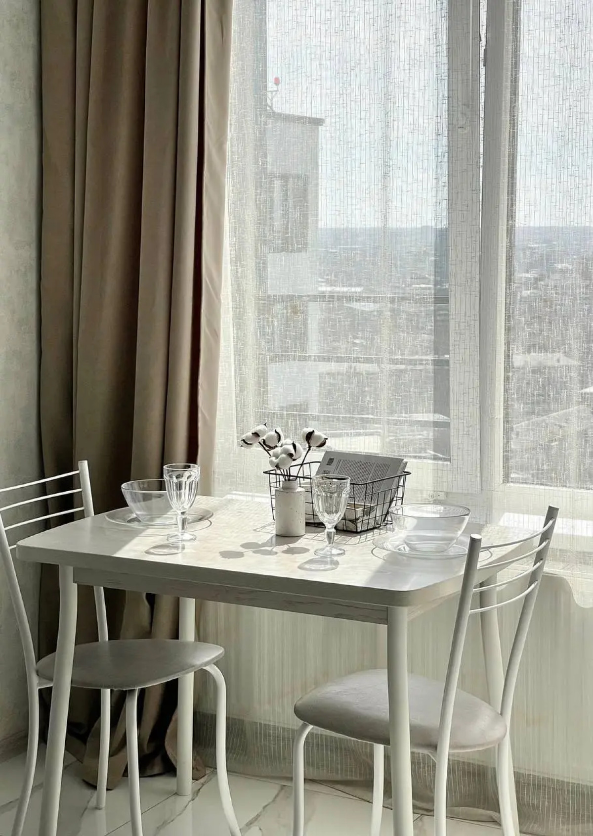 Квартира Мраморная с видом на город в ЖК Панорама