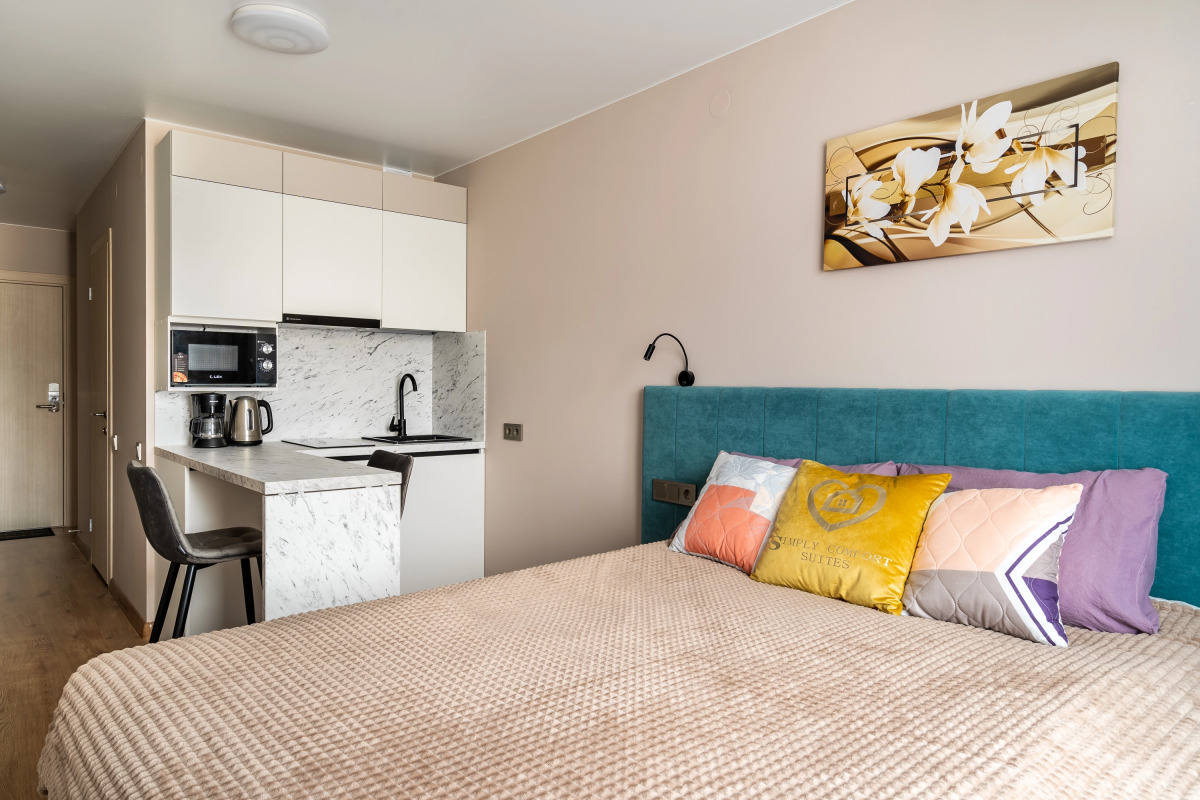 Апартаменты GLOBALSTAY. Новые студии 2 мин до метро Кировский завод