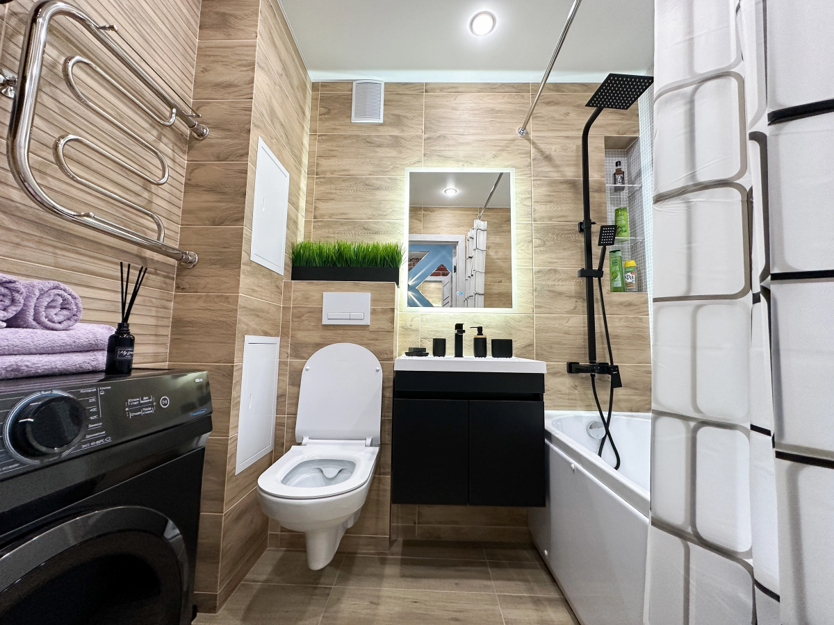 Апартаменты Евродвушка с дизайнерским решением в стиле Soft loft