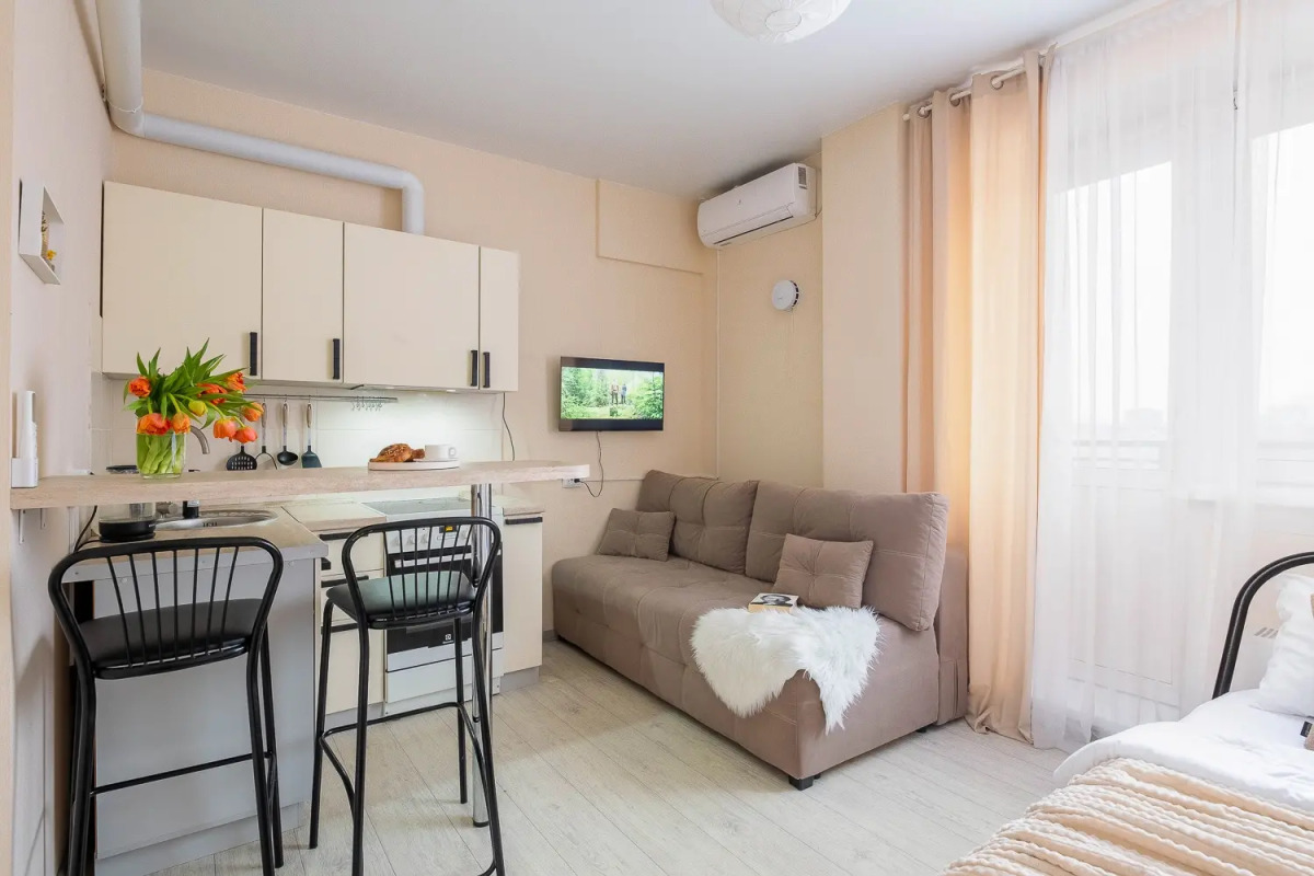 Квартира Студия рядом с центром, с кондиционером