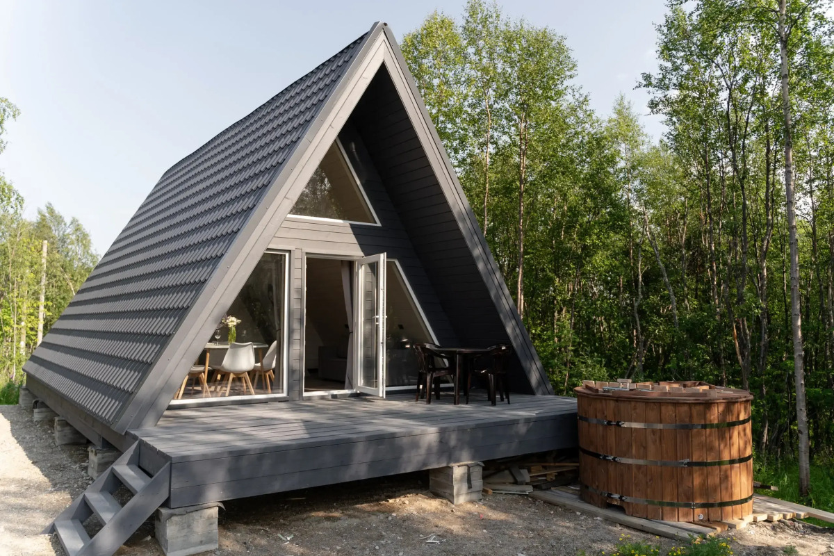 Частный дом A-Frame в лесу в 6 км от Мурманска