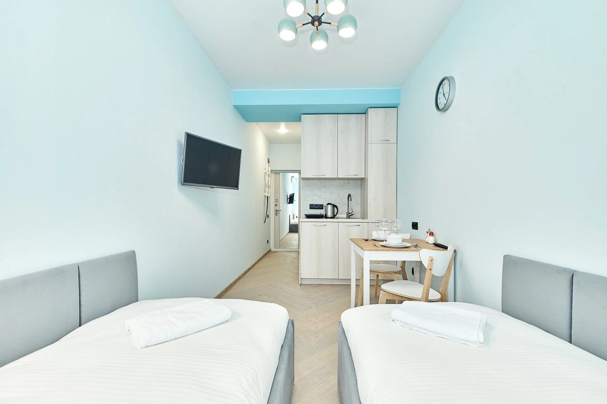 Квартира New Horizon Elans в скандинавском стиле с двумя отдельными кроватями