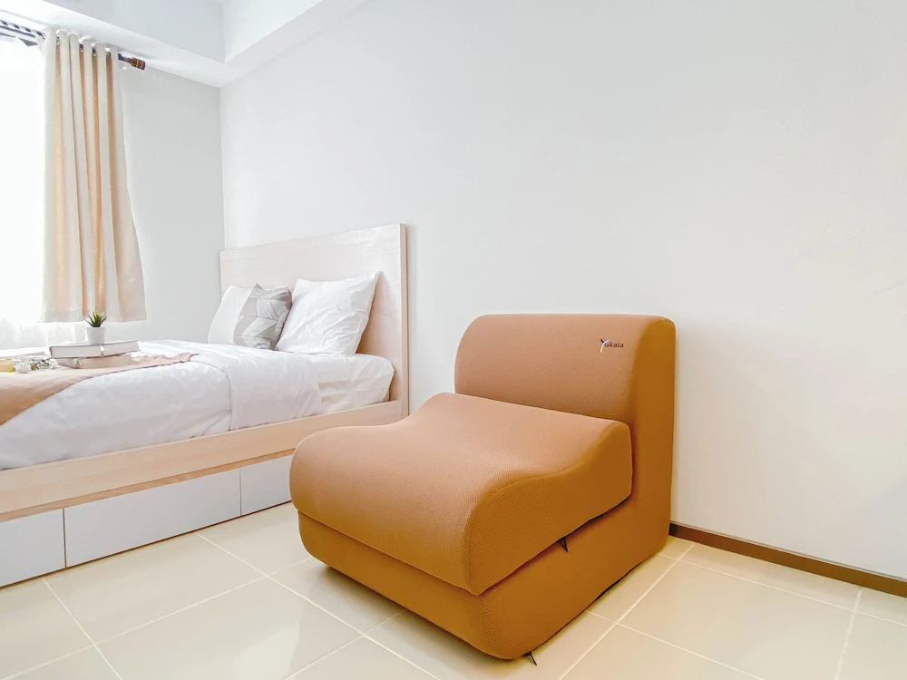Warm Neutral Studio Room At Meikarta Apartment