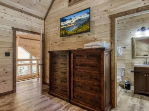 Ern840 - Splashin' Chalet - Brand New Cabin With Indoor Pool! Great Location! 6 Bedroom Cabin by RedAwning