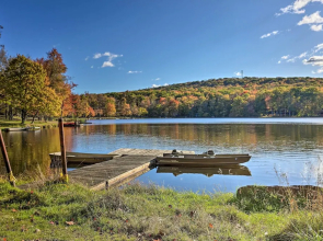 Walk to Lake & Beach: Pocono Cabin w/ Fire Pit