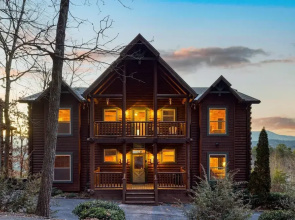 A View for All Seasons Luxe Smoky Mountain Cabin With Hot Tubs Game Room