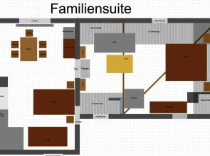Familiensuite, zwei Zimmer, Mitbenutzung von Küche und Bad