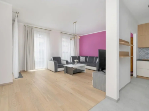 Dark Grey and Pink Apartment by Renters