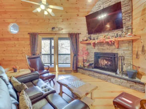 Riverfront Cabin w/ Wraparound Decks & Fire Pit!