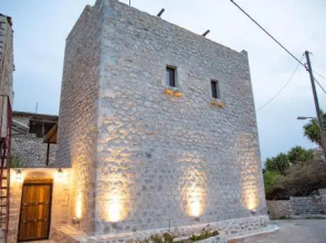 Dandy Villas Mani - Old Tower House - Fireplace - Pool