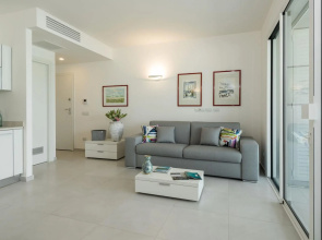 One bedroom, 1 bathroom, living room with sofa bed, kitchen, large terrace and a private parking.-AIRONI 7 BILO
