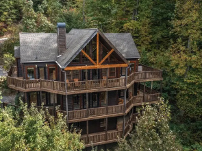 Cabin w/ Hot Tub, Theater & Views - Sleeps 22