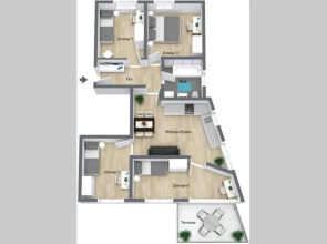 Apartment Bodensee mit 4 Zimmern und Sonnenterrasse