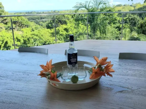 Villa de luxe avec piscine, vue mer et montagne.