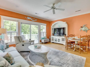 Steps to Ocean: Luxe Kure Beach Home w/ Game Room