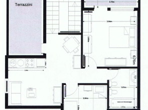 Apartment with 2 bedrooms in Palermo with furnished balcony and WiFi 970 m from the beach