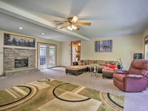 Home w/ Hot Tub, Fire Pit, Koi Pond: Walk to Lake!