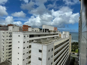 Apartamento confortável na orla da praia de Santos