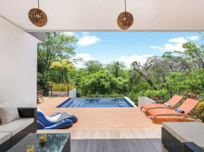 Villa with Minimalist Design & Scenic Deck with Private Infinity Pool and Jungle Views