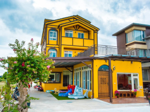 colorful wooden horse homestay