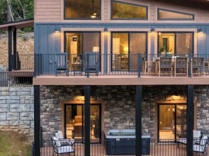 Luxe Cabin w/ Hot Tub, Views & Game Room Sleeps 10 Do Good Holler by Avantstay