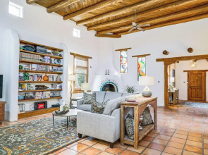 Las Cruces Santa Fe-style Adobe Home on 6 Acres!
