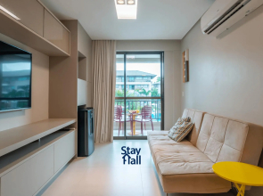 Flat Luxo-Beach Class-Piscina-Beira-Mar- SH042