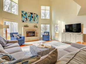 Steps to White River: Mountain View Home w/ Deck!