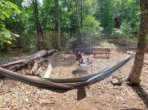 Treetopper 2 Fully Set up Tent Site with BBQ, Firepit, Outdoor Pool & Hiking