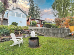 Spanaway Lakefront House: Dock, Fire Pit