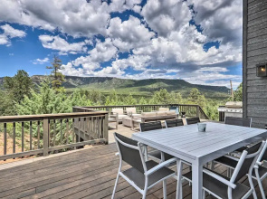 Fire Pit, Deck & Mtn Views: Upscale Pine Cabin!