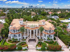 Waterfront Mansion With Game Room Gym Media Room and Guest House
