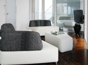 A holiday home in Geierswalde with a roof terrace
