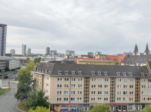 Skyline-Apartment mit Blick auf Essen