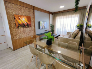 Apartamento 2 suítes lindo e vista mar