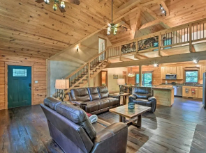 Sapphire Log Cabin w/ Wraparound Deck + Fire Pit!