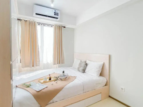 Warm Neutral Studio Room At Meikarta Apartment