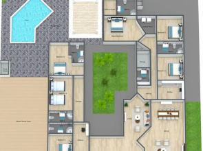 Colonial Modern Villa Sleep 14-pool Palapa Court