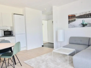 Great 1-bed w Balcony by Odense Harbour